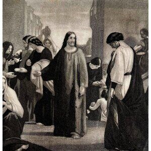 Jesus Advice To Rich Man Engraving 1868 Victorian Religious Art Jeune DWEE27